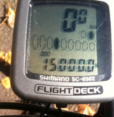 Odometer turning 15,000 miles