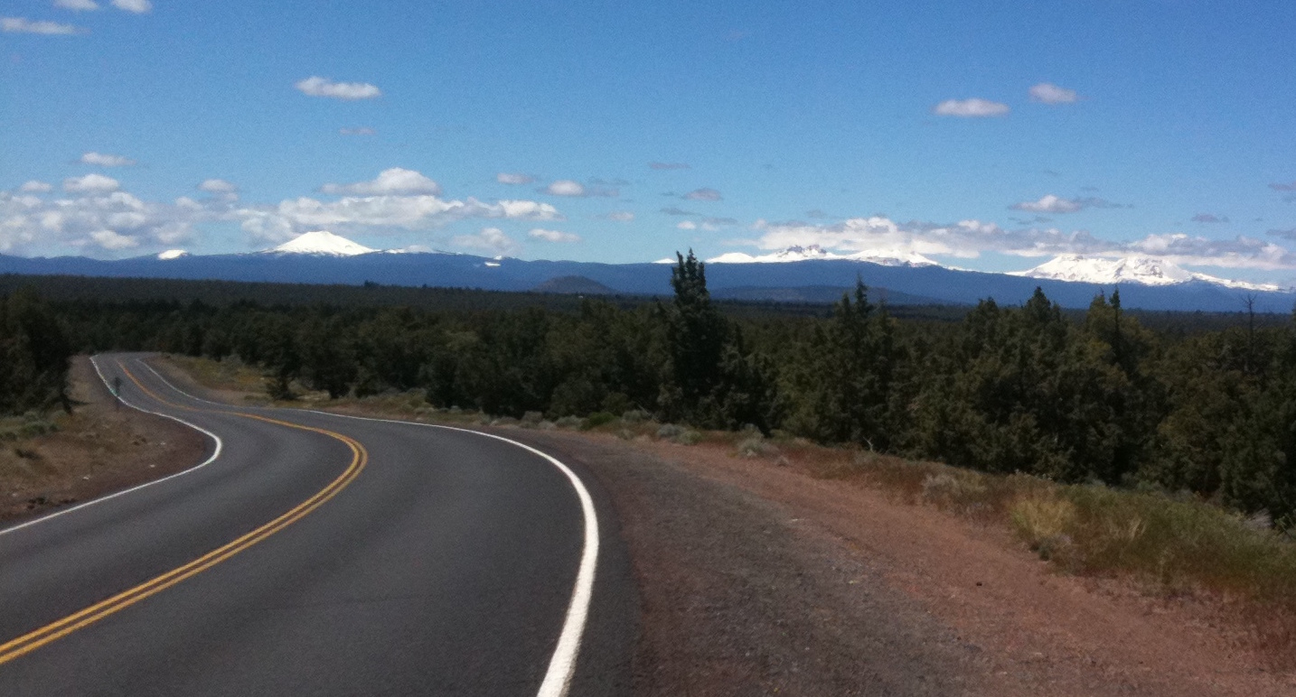 The road east from Bend
