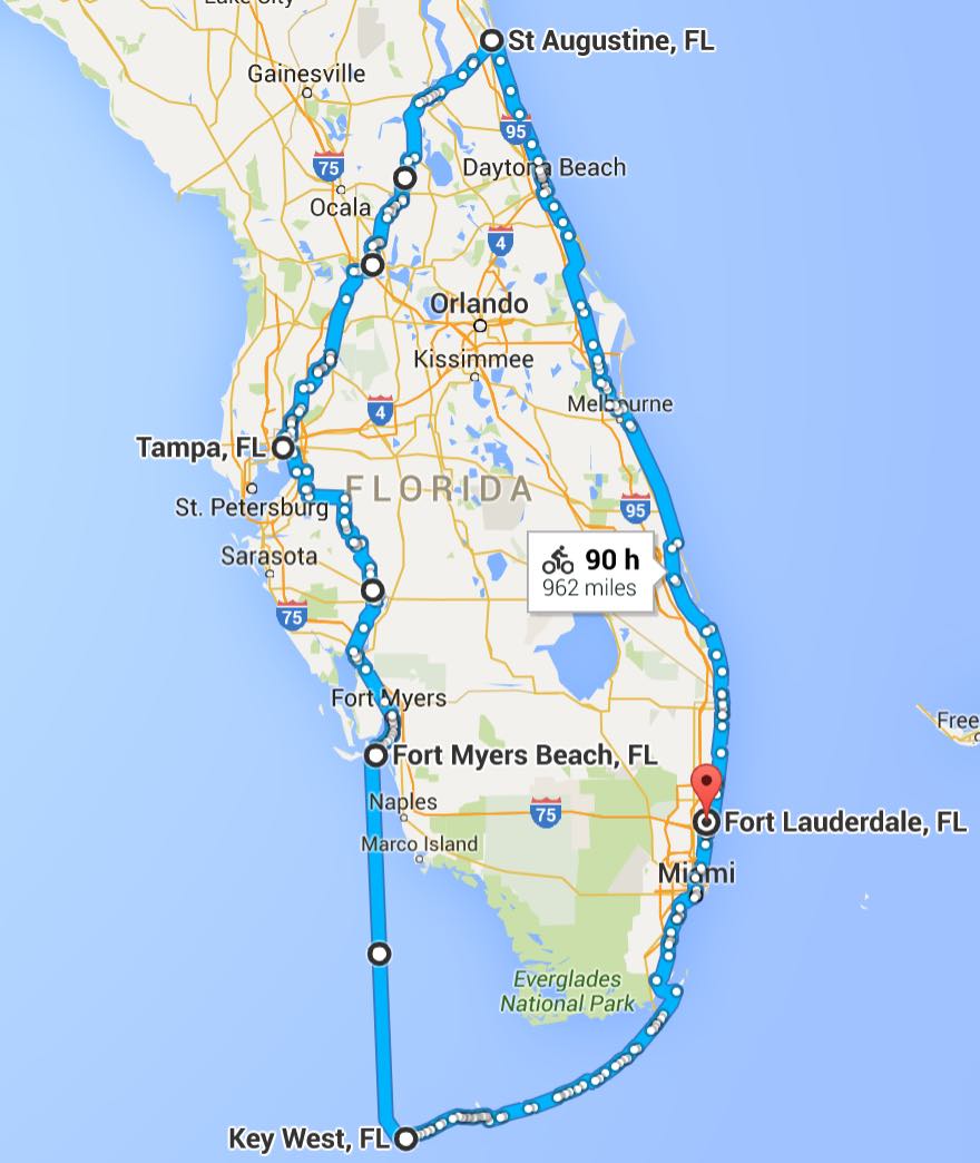 Map of my Florida Tour
