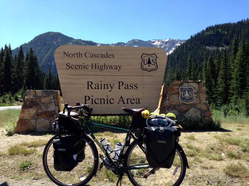 Rainy Pass on a beautiful sunny day. The first, and lower of the two passes in the North Cascades. After Rainy Pass there was a short fast downhill before the final grunt up to Washington Pass.