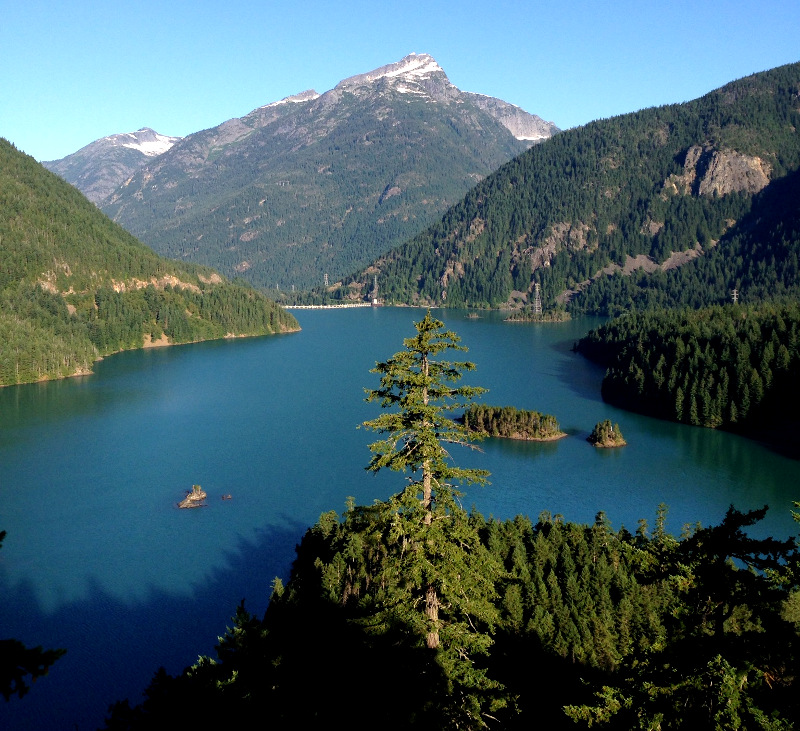  Diablo Lake forms a huge reservoir which powers the electric plant for Seattle.