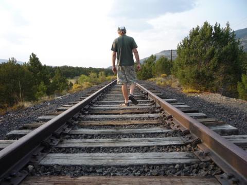Abandned railroad tracks