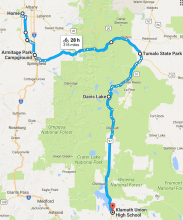 Route to Klamath Falls